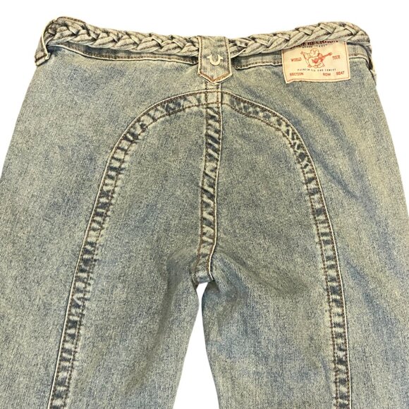 True Religion Charlie Retro Mid-Rise Vintage Flare Saddleback Jeans Sz 26 #238S - Picture 7 of 13